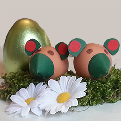 Mäuse aus Eiern gemacht für Ostern